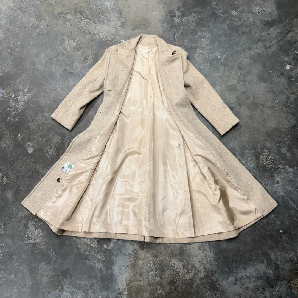 Vintage Jill Jr USA Made Wool Long Coat Tailored Minimal - Picture 5 of 8